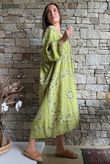 Kasbah Bubble Cotton Bandana Peasant Dress Olive